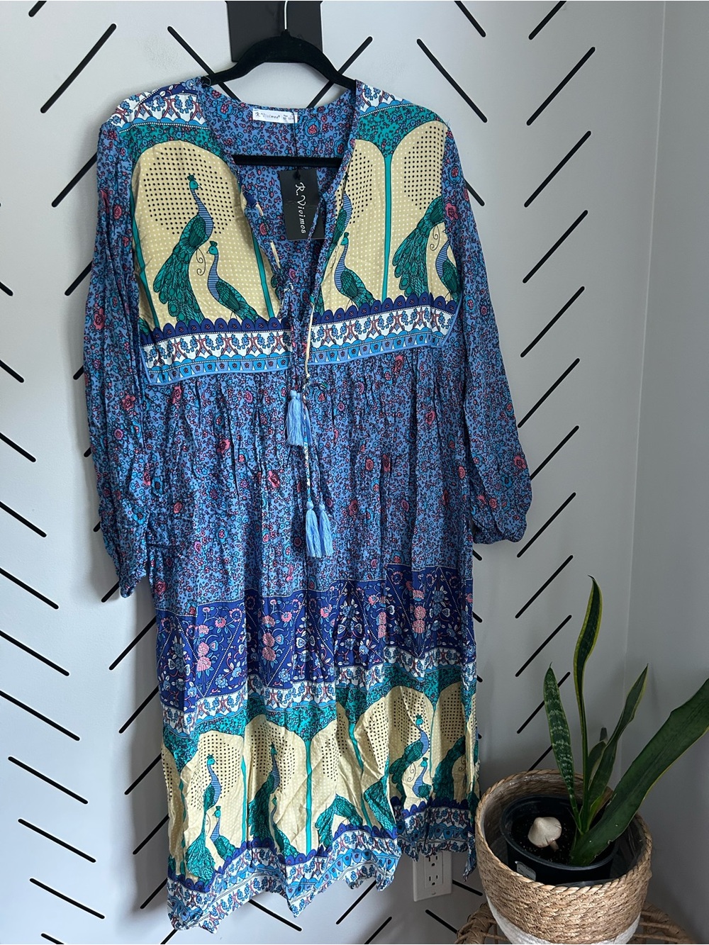 NWT boho tunic long sleeve midi dress - Picture 4 of 8